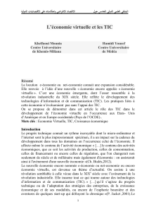 L`&eacute;conomie virtuelle et les TIC &ndash; Khelfaoui Mounia et Hamidi Youcef