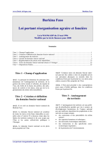 Burkina - Reorganisation fonciere (www.droit