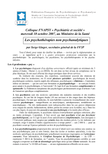 Les psychothérapies non psychanalytiques (oct. 2007)