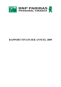 rapport financier annuel 2009 - BNP Paribas Personal Finance