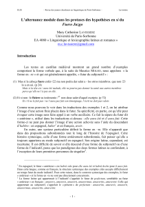 L`alternance modale dans les protases des hypothèses en si du