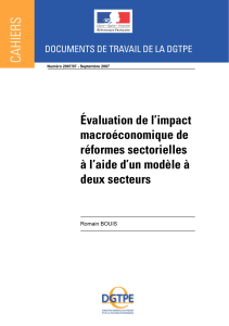 Évaluation de l`impact macroéconomique de réformes sectorielles à