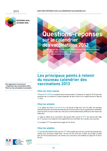 Questions-réponses sur le calendrier des vaccinations 2013