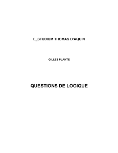 questions de logique - E_Studium Thomas d`Aquin