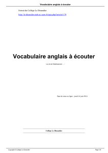 Vocabulaire anglais à écouter