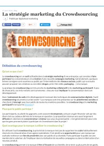 La stratégie marketing du Crowdsourcing