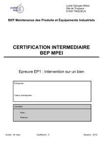 certification intermediaire bep mpei