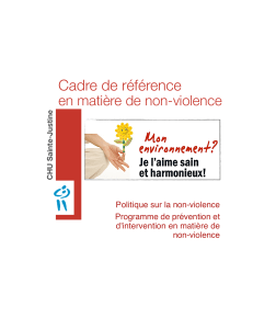 Cadre de référence en matière de non-violence - CHU Sainte