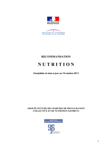 Recommandation Nutrition