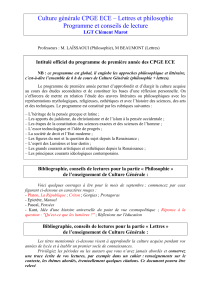 Conseils lecture lettres CPGE ECE 1 version