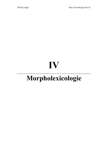 Morpholexicologie - MémoLengua