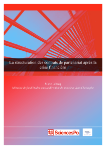 La structuration des Contrats de Partenariat après la crise