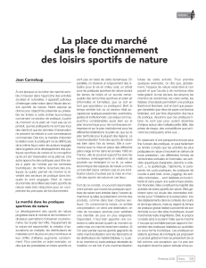 La place du marché dans le fonctionnement des loisirs sportifs de