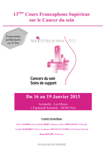 13 Cours Francophone Supérieur sur le Cancer du sein Du