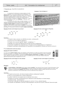 1 Thème : santé SA7 : Formulation d`un médicament