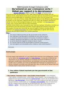 Qu`entend-on par croissance verte ? Débat par rapport à la