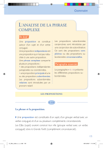 L`ANALYSE DE LA PHRASE COMPLEXE