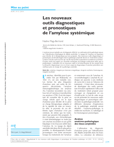 Les nouveaux outils diagnostiques et pronostiques de l`amylose
