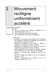 3 Mouvement rectiligne uniformément accéléré.