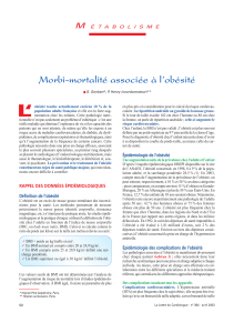 Morbi-mortalité associée à l`obésité