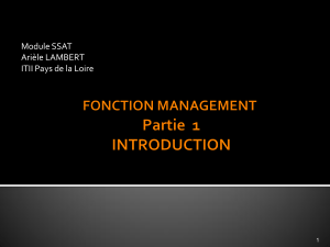 FONCTION MANAGEMENT INTRODUCTION