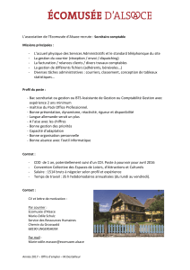 L`association de l`Ecomusée d`Alsace recrute : Secrétaire comptable