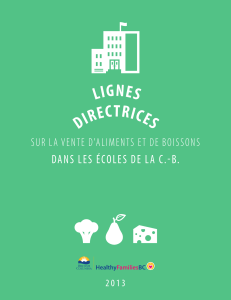 Lignes directrices sur la vente d`aliments et de boissons dans les