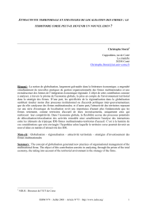 Attractivit&eacute; territoriale et strat&eacute;gies de localisation des firmes