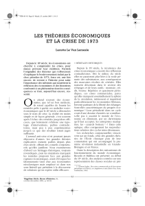 les théories économiques et la crise de 1973