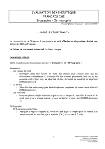 CM2 - Français - Grammaire-Orthographe