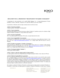 le règlement - Kiko Cosmetics