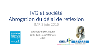 IVG et société Abrogation du délai de réflexion JMR 8 juin