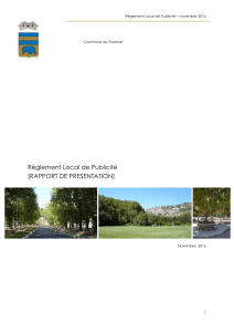 Le rapport de présentation