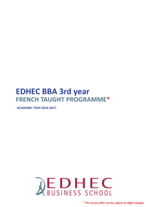 EDHEC BBA 3rd year FRENCH TAUGHT PROGRAMME