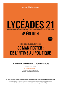 Lycéades - Théâtre Dijon Bourgogne