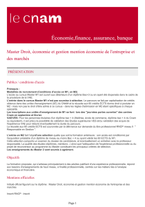 Cnam - EPN EFAB - Master Droit, économie et gestion mention