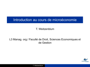 Introduction au cours de microéconomie