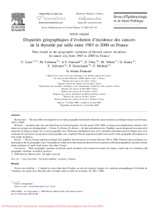 Disparités géographiques d`évolution d`incidence des cancers de la
