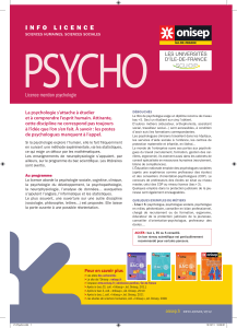 info licence - La psychologie, ça s`apprend