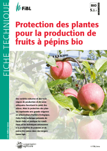 Protection des plantes pour la production de fruits à pépins bio