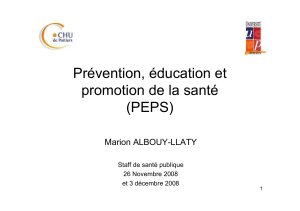Prévention, éducation et promotion de la santé (PEPS)