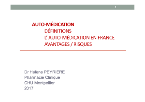 AUTO-MÉDICATION DÉFINITIONS L` AUTO