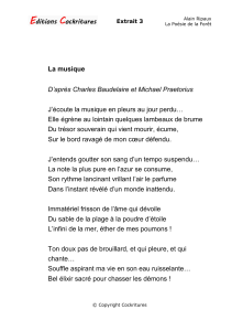 La musique D`après Charles Baudelaire et Michael Praetorius J