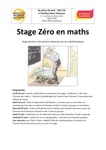 Stage Zéro en maths
