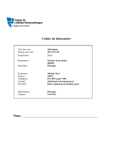 Cahier de laboratoire - Cégep de l`Abitibi