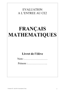 FRANÇAIS MATHEMATIQUES Livret de l`élève