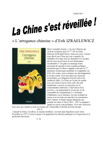 L`arrogance chinoise » d`Erik IZRAELEWICZ