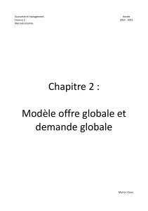 Chapitre 2 : Modèle offre globale et demande globale