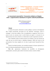 Economie sociale et solidaire dans un contexte de