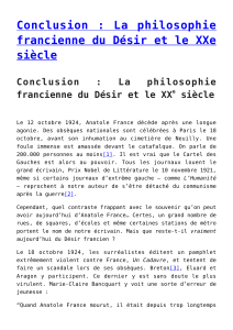 Conclusion : La philosophie francienne du Désir et le XXe siècle